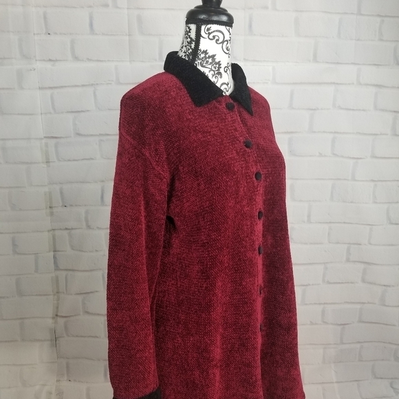 Oona button front long sleeve stretch knit sweater size medium - Picture 4 of 9